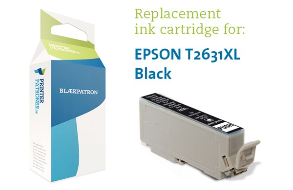 Photo Sort Blækpatron - Epson 26Xl - 14Ml Genfyldt Epson Miljø-Blækpatron